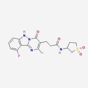 N-(1,1-dioxidotetrahydrothiophen-3-yl)-3-(10-fluoro-4-hydroxy-2-methylpyrimido[1,2-b]indazol-3-yl)propanamide