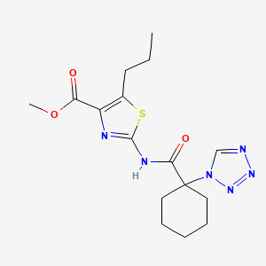 molecular formula C16H22N6O3S B10989781 methyl 5-propyl-2-({[1-(1H-tetrazol-1-yl)cyclohexyl]carbonyl}amino)-1,3-thiazole-4-carboxylate 