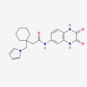 molecular formula C21H24N4O3 B10989786 N-(2,3-Dioxo-1,2,3,4-tetrahydro-6-quinoxalinyl)-2-[1-(1H-pyrrol-1-ylmethyl)cyclohexyl]acetamide 