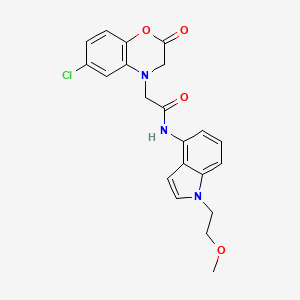 molecular formula C21H20ClN3O4 B10989793 2-(6-chloro-2-oxo-2,3-dihydro-4H-1,4-benzoxazin-4-yl)-N-[1-(2-methoxyethyl)-1H-indol-4-yl]acetamide 