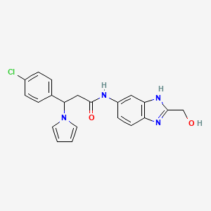 3-(4-chlorophenyl)-N-[2-(hydroxymethyl)-1H-benzimidazol-5-yl]-3-(1H-pyrrol-1-yl)propanamide