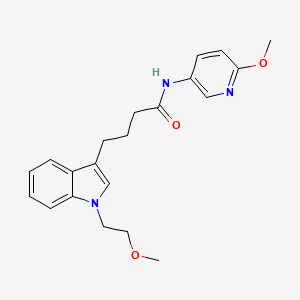 molecular formula C21H25N3O3 B10989805 4-[1-(2-methoxyethyl)-1H-indol-3-yl]-N-(6-methoxypyridin-3-yl)butanamide 