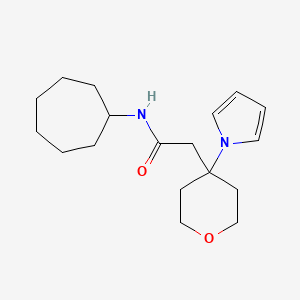 N-cycloheptyl-2-[4-(1H-pyrrol-1-yl)tetrahydro-2H-pyran-4-yl]acetamide