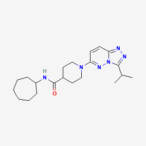 molecular formula C21H32N6O B10989823 N-cycloheptyl-1-[3-(propan-2-yl)[1,2,4]triazolo[4,3-b]pyridazin-6-yl]piperidine-4-carboxamide 