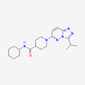 molecular formula C20H30N6O B10989828 N-cyclohexyl-1-[3-(propan-2-yl)[1,2,4]triazolo[4,3-b]pyridazin-6-yl]piperidine-4-carboxamide 