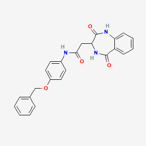 molecular formula C24H21N3O4 B10989832 N-[4-(benzyloxy)phenyl]-2-(2,5-dioxo-2,3,4,5-tetrahydro-1H-1,4-benzodiazepin-3-yl)acetamide 