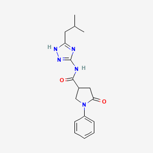 N-[3-(2-methylpropyl)-1H-1,2,4-triazol-5-yl]-5-oxo-1-phenylpyrrolidine-3-carboxamide