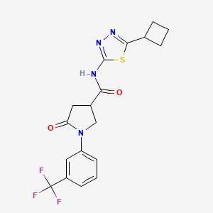 N-[(2Z)-5-cyclobutyl-1,3,4-thiadiazol-2(3H)-ylidene]-5-oxo-1-[3-(trifluoromethyl)phenyl]pyrrolidine-3-carboxamide