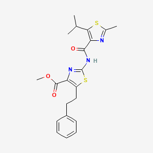 Methyl 2-({[2-methyl-5-(propan-2-yl)-1,3-thiazol-4-yl]carbonyl}amino)-5-(2-phenylethyl)-1,3-thiazole-4-carboxylate