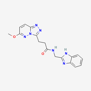 molecular formula C17H17N7O2 B10989869 N-(1H-benzimidazol-2-ylmethyl)-3-(6-methoxy[1,2,4]triazolo[4,3-b]pyridazin-3-yl)propanamide 