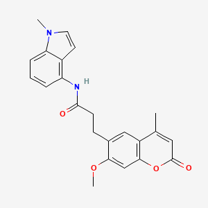 molecular formula C23H22N2O4 B10989874 3-(7-methoxy-4-methyl-2-oxo-2H-chromen-6-yl)-N-(1-methyl-1H-indol-4-yl)propanamide 