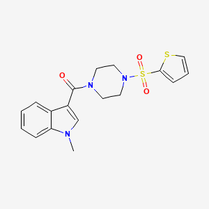 molecular formula C18H19N3O3S2 B10989889 (1-methyl-1H-indol-3-yl)[4-(thiophen-2-ylsulfonyl)piperazin-1-yl]methanone 