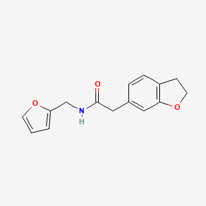 molecular formula C15H15NO3 B10989896 2-(2,3-dihydro-1-benzofuran-6-yl)-N-(furan-2-ylmethyl)acetamide 