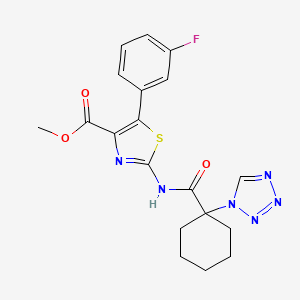 methyl 5-(3-fluorophenyl)-2-({[1-(1H-tetrazol-1-yl)cyclohexyl]carbonyl}amino)-1,3-thiazole-4-carboxylate