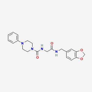 N-{2-[(1,3-benzodioxol-5-ylmethyl)amino]-2-oxoethyl}-4-phenylpiperazine-1-carboxamide