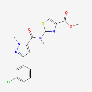 methyl 2-({[3-(3-chlorophenyl)-1-methyl-1H-pyrazol-5-yl]carbonyl}amino)-5-methyl-1,3-thiazole-4-carboxylate