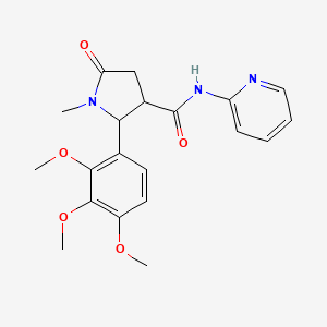 1-methyl-5-oxo-N-(pyridin-2-yl)-2-(2,3,4-trimethoxyphenyl)pyrrolidine-3-carboxamide