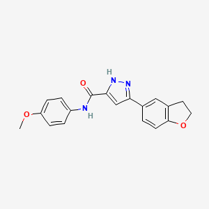 molecular formula C19H17N3O3 B10989984 5-(2,3-dihydro-1-benzofuran-5-yl)-N-(4-methoxyphenyl)-1H-pyrazole-3-carboxamide 