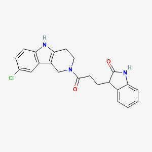 3-[3-(8-chloro-1,3,4,5-tetrahydro-2H-pyrido[4,3-b]indol-2-yl)-3-oxopropyl]-1,3-dihydro-2H-indol-2-one