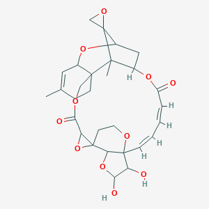 molecular formula C29H34O11 B010990 (20Z,22Z)-25,26-dihydroxy-10,16-dimethylspiro[2,5,13,18,27,31-hexaoxaheptacyclo[22.4.3.114,17.01,3.07,12.07,16.024,28]dotriaconta-10,20,22-triene-15,2'-oxirane]-4,19-dione CAS No. 102852-49-3