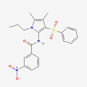 molecular formula C22H23N3O5S B10990010 N-[4,5-dimethyl-3-(phenylsulfonyl)-1-propyl-1H-pyrrol-2-yl]-3-nitrobenzamide 