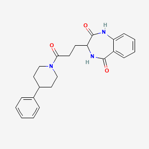 molecular formula C23H25N3O3 B10990040 3-[3-oxo-3-(4-phenylpiperidin-1-yl)propyl]-3,4-dihydro-1H-1,4-benzodiazepine-2,5-dione 