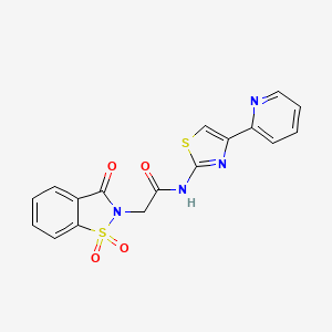 2-(1,1-dioxido-3-oxo-1,2-benzothiazol-2(3H)-yl)-N-[(2Z)-4-(pyridin-2-yl)-1,3-thiazol-2(3H)-ylidene]acetamide