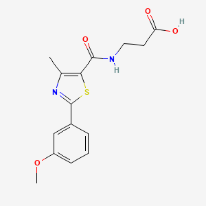 molecular formula C15H16N2O4S B10990066 N-{[2-(3-methoxyphenyl)-4-methyl-1,3-thiazol-5-yl]carbonyl}-beta-alanine 