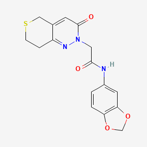 molecular formula C16H15N3O4S B10990080 N-(1,3-benzodioxol-5-yl)-2-(3-oxo-3,5,7,8-tetrahydro-2H-thiopyrano[4,3-c]pyridazin-2-yl)acetamide 