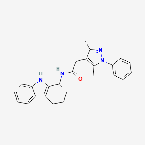 molecular formula C25H26N4O B10990087 2-(3,5-dimethyl-1-phenyl-1H-pyrazol-4-yl)-N-(2,3,4,9-tetrahydro-1H-carbazol-1-yl)acetamide 