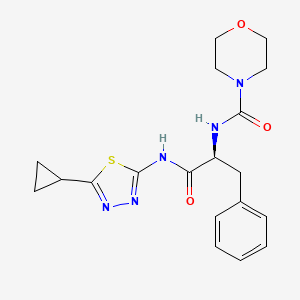 molecular formula C19H23N5O3S B10990101 (E)-N-(5-cyclopropyl-1,3,4-thiadiazol-2(3H)-ylidene)-Nalpha-(morpholin-4-ylcarbonyl)-L-phenylalaninamide 