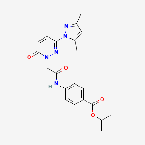 molecular formula C21H23N5O4 B10990102 propan-2-yl 4-({[3-(3,5-dimethyl-1H-pyrazol-1-yl)-6-oxopyridazin-1(6H)-yl]acetyl}amino)benzoate 