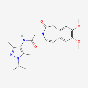 2-(7,8-dimethoxy-2-oxo-1,2-dihydro-3H-3-benzazepin-3-yl)-N-[3,5-dimethyl-1-(propan-2-yl)-1H-pyrazol-4-yl]acetamide