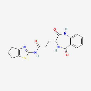 N-(5,6-dihydro-4H-cyclopenta[d][1,3]thiazol-2-yl)-3-(2,5-dioxo-2,3,4,5-tetrahydro-1H-1,4-benzodiazepin-3-yl)propanamide