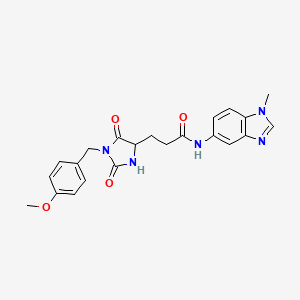 3-[1-(4-methoxybenzyl)-2,5-dioxoimidazolidin-4-yl]-N-(1-methyl-1H-benzimidazol-5-yl)propanamide