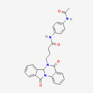 N-[4-(acetylamino)phenyl]-4-(5,11-dioxo-6a,11-dihydroisoindolo[2,1-a]quinazolin-6(5H)-yl)butanamide