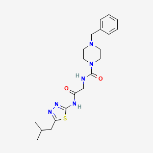 molecular formula C20H28N6O2S B10990143 4-benzyl-N-(2-{[(2Z)-5-(2-methylpropyl)-1,3,4-thiadiazol-2(3H)-ylidene]amino}-2-oxoethyl)piperazine-1-carboxamide 