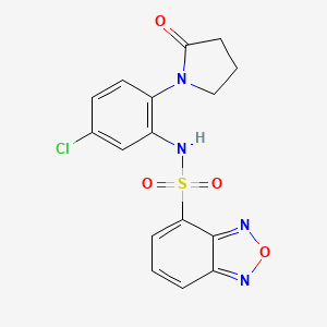 molecular formula C16H13ClN4O4S B10990156 N-[5-chloro-2-(2-oxopyrrolidin-1-yl)phenyl]-2,1,3-benzoxadiazole-4-sulfonamide 