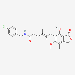 molecular formula C25H28ClNO5 B10990158 (4E)-N-(4-chlorobenzyl)-6-(4,6-dimethoxy-7-methyl-3-oxo-1,3-dihydro-2-benzofuran-5-yl)-4-methylhex-4-enamide 