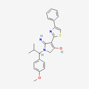 molecular formula C24H25N3O2S B10990185 5-imino-1-[1-(4-methoxyphenyl)-2-methylpropyl]-4-(4-phenyl-1,3-thiazol-2-yl)-2,5-dihydro-1H-pyrrol-3-ol 