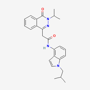 N-[1-(2-methylpropyl)-1H-indol-4-yl]-2-[4-oxo-3-(propan-2-yl)-3,4-dihydrophthalazin-1-yl]acetamide