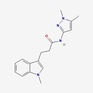 molecular formula C17H20N4O B10990244 N-(1,5-dimethyl-1H-pyrazol-3-yl)-3-(1-methyl-1H-indol-3-yl)propanamide 