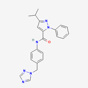 1-phenyl-3-(propan-2-yl)-N-[4-(1H-1,2,4-triazol-1-ylmethyl)phenyl]-1H-pyrazole-5-carboxamide