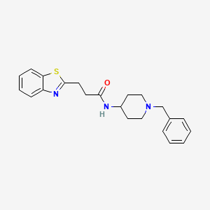 molecular formula C22H25N3OS B10990304 3-(1,3-benzothiazol-2-yl)-N-(1-benzylpiperidin-4-yl)propanamide 