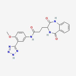 molecular formula C20H19N7O4 B10990310 3-(2,5-dioxo-2,3,4,5-tetrahydro-1H-1,4-benzodiazepin-3-yl)-N-[4-methoxy-3-(1H-tetrazol-5-yl)phenyl]propanamide 