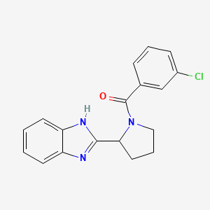 molecular formula C18H16ClN3O B10990329 [2-(1H-benzimidazol-2-yl)pyrrolidin-1-yl](3-chlorophenyl)methanone 