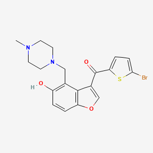 molecular formula C19H19BrN2O3S B10990330 (5-Bromothiophen-2-yl){5-hydroxy-4-[(4-methylpiperazin-1-yl)methyl]-1-benzofuran-3-yl}methanone 