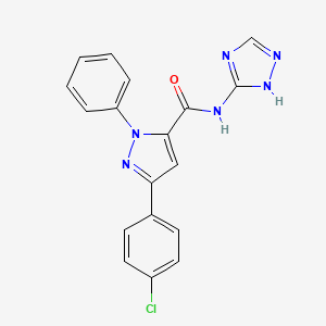 3-(4-chlorophenyl)-1-phenyl-N-(4H-1,2,4-triazol-3-yl)-1H-pyrazole-5-carboxamide