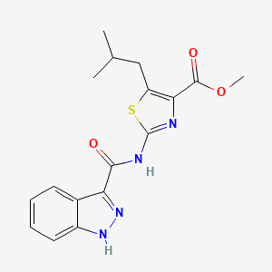 molecular formula C17H18N4O3S B10990356 methyl 2-[(1H-indazol-3-ylcarbonyl)amino]-5-(2-methylpropyl)-1,3-thiazole-4-carboxylate 