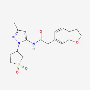 2-(2,3-dihydro-1-benzofuran-6-yl)-N-[1-(1,1-dioxidotetrahydrothiophen-3-yl)-3-methyl-1H-pyrazol-5-yl]acetamide